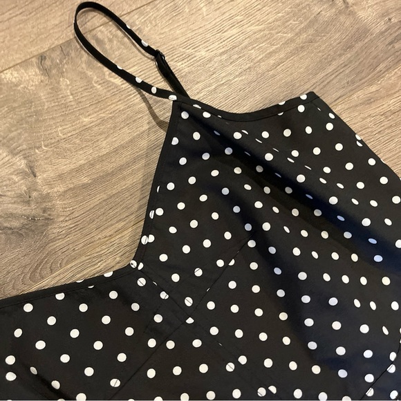 J.Crew Black Polka Dot Dress Size 6 Sleeveless V-Neck - Picture 4 of 5